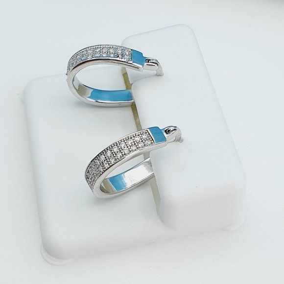 "925 Sterling Silver Cubic Zirconia Earrings, UU1P6A6139 - Picture 10 of 10